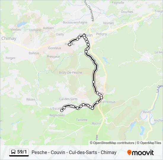 59/1 Bus Line Map