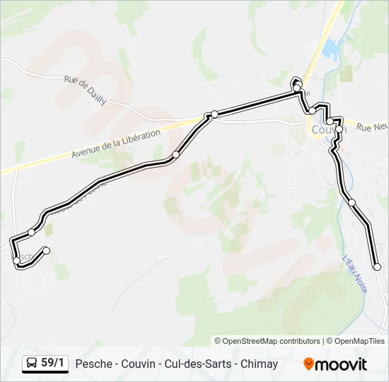 59/1 Bus Line Map