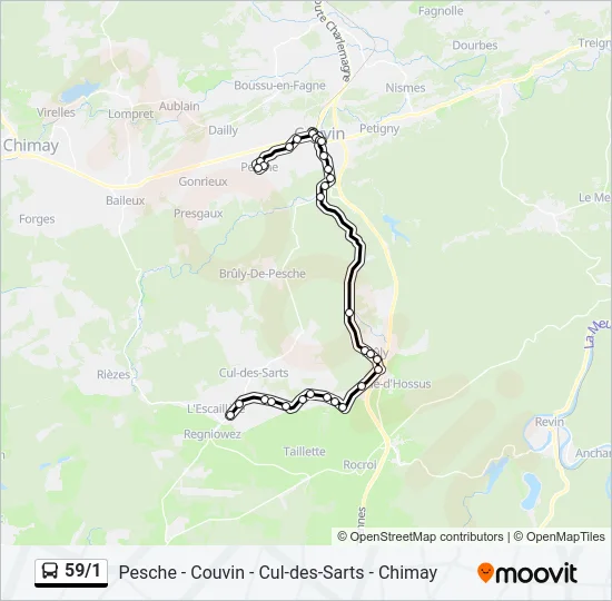 59/1 Bus Line Map