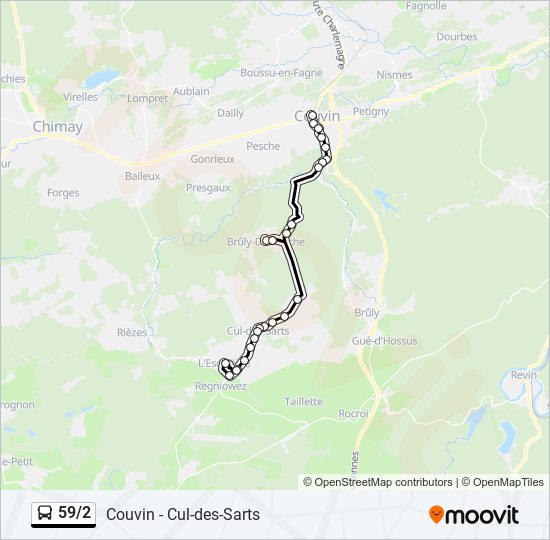 59/2 bus Line Map