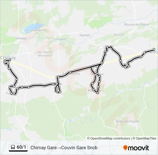 60/1 Bus Line Map