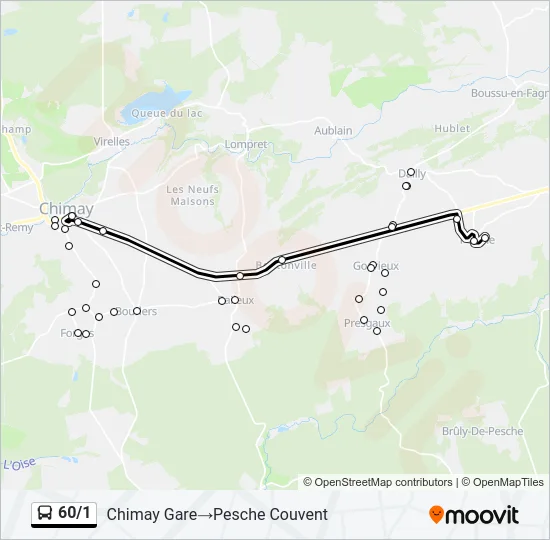 60/1 Bus Line Map