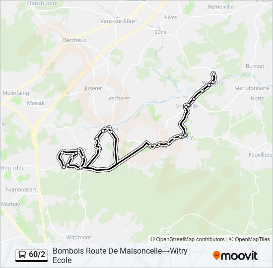 60/2 bus Line Map