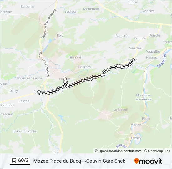 60/3 Bus Line Map