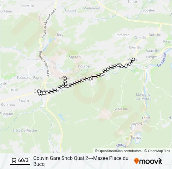 60/3 Bus Line Map