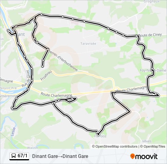 Plan de la ligne 67/1 de bus