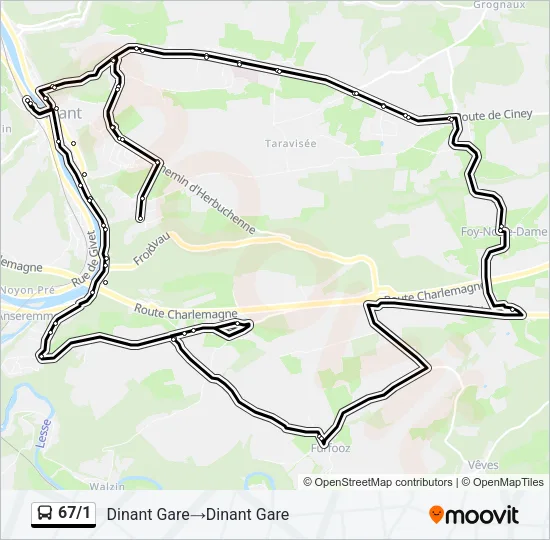 67/1 Bus Line Map