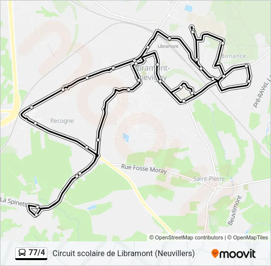 77/4 Bus Line Map