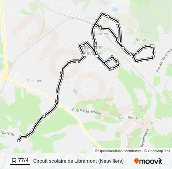77/4 Bus Line Map