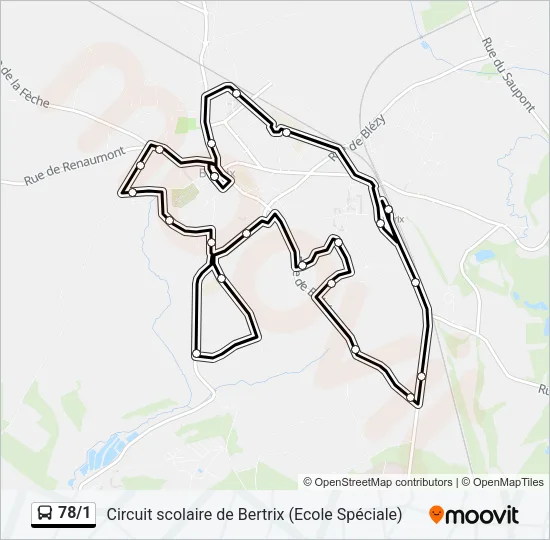 78/1 Bus Line Map