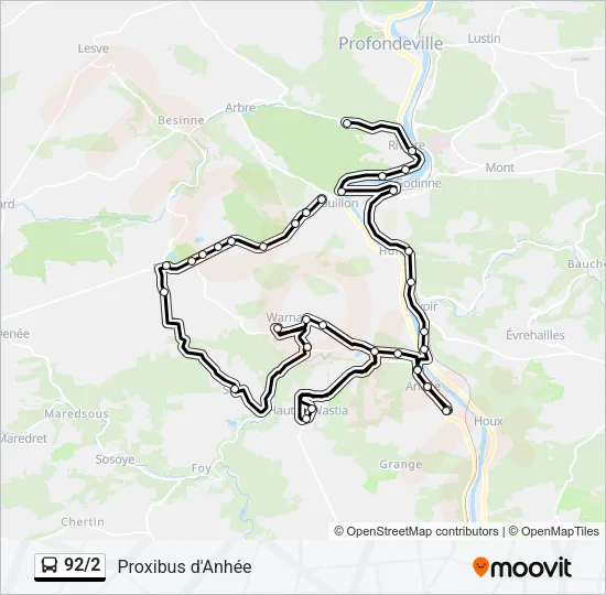 92/2 Bus Line Map