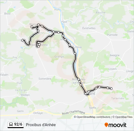 92/6 Bus Line Map
