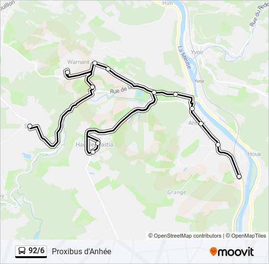 92/6 bus Line Map