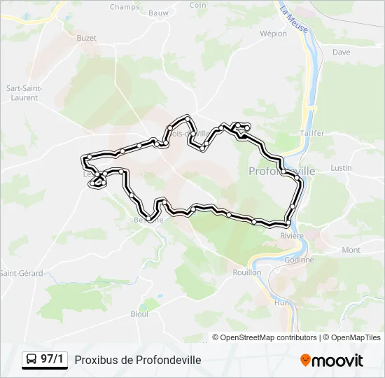 97/1 Bus Line Map