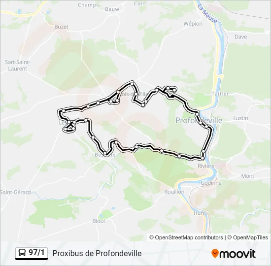 97/1 Bus Line Map