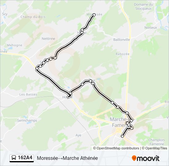 Plan de la ligne 162A4 de bus