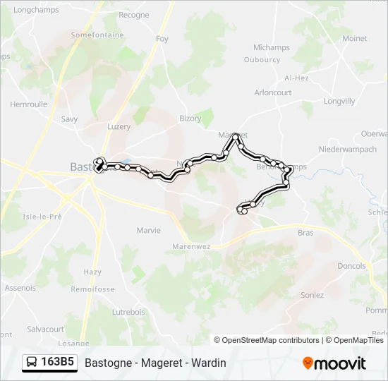 163B5 Bus Line Map