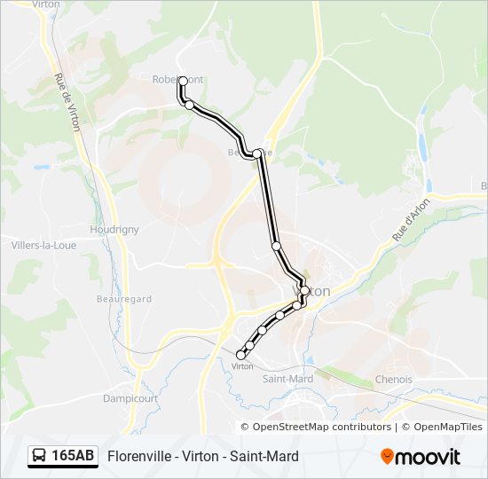 165AB bus Line Map