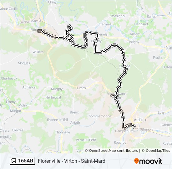 165AB bus Line Map