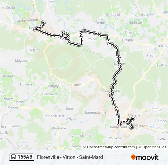 165AB bus Line Map