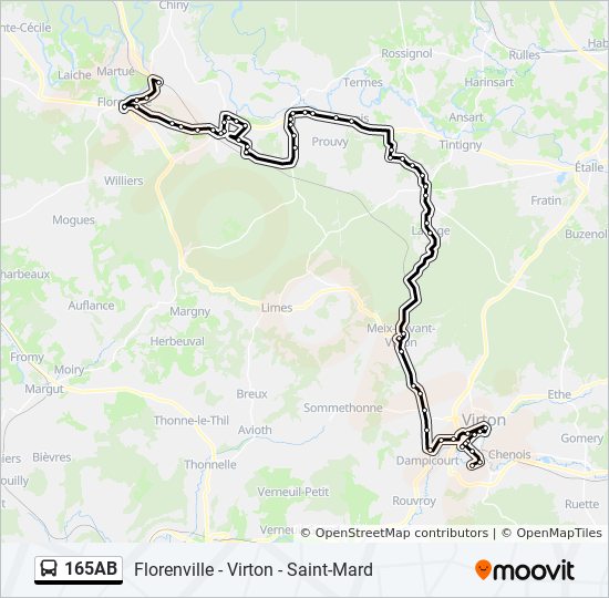 165AB bus Line Map