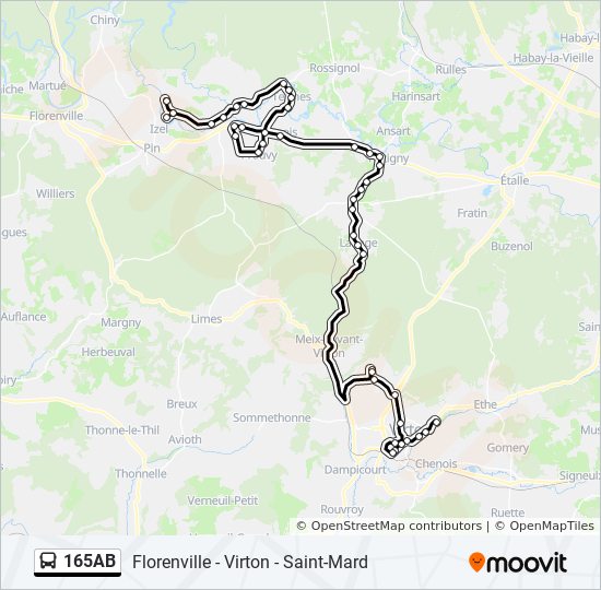 165AB bus Line Map