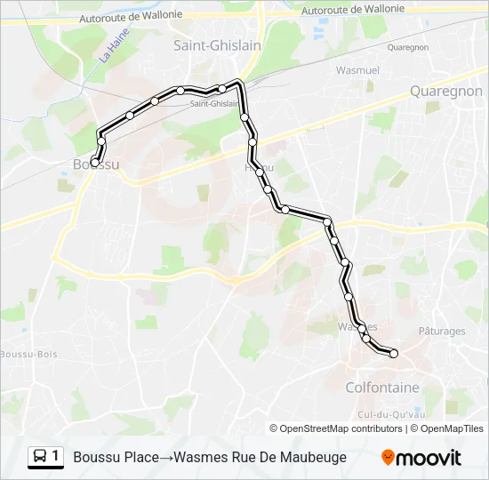 1 Bus Line Map