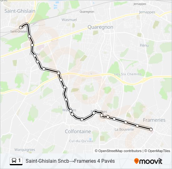 Plan de la ligne 1 de bus