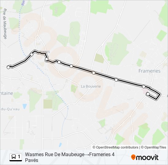 Plan de la ligne 1 de bus