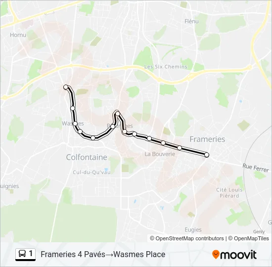 1 Bus Line Map
