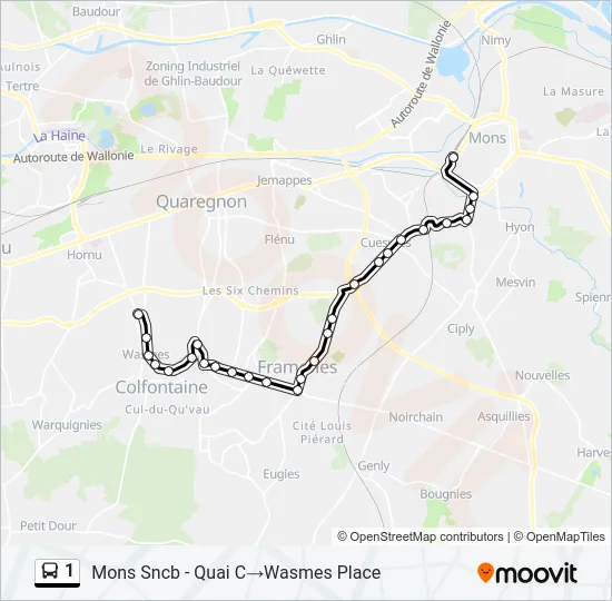 1 Bus Line Map