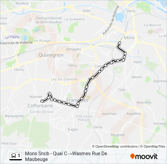 1 Bus Line Map
