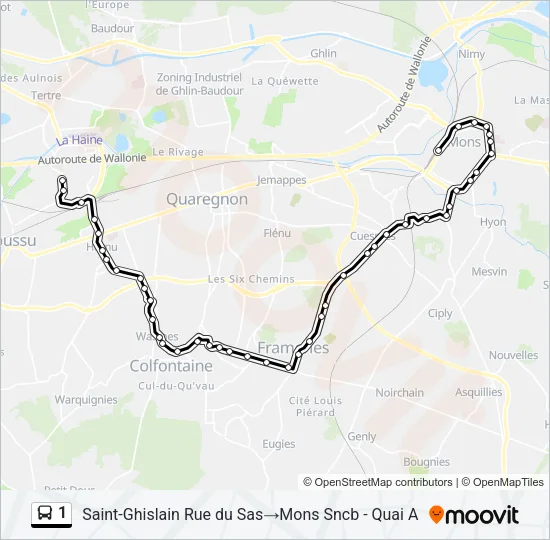 1 Bus Line Map