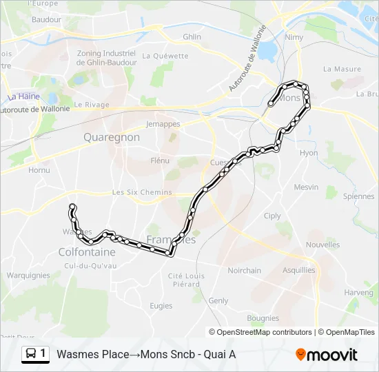 1 Bus Line Map