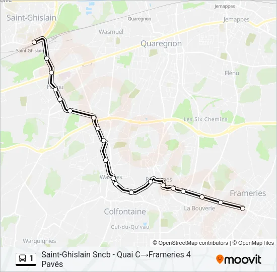 1 Bus Line Map