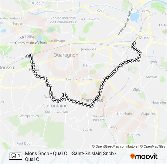 1 Bus Line Map