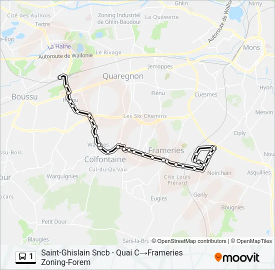 1 Bus Line Map