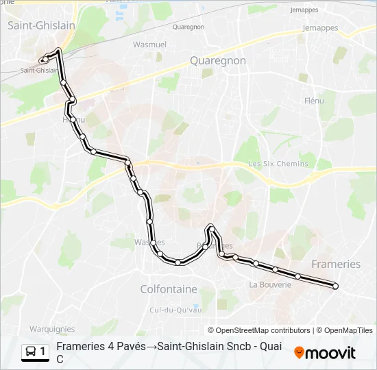 1 Bus Line Map