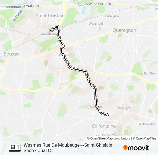 1 Bus Line Map