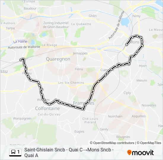 1 Bus Line Map
