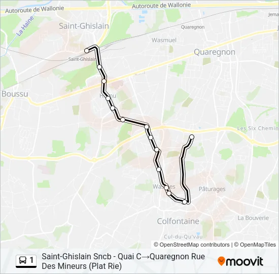 1 Bus Line Map
