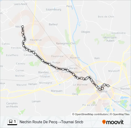 1 Bus Line Map