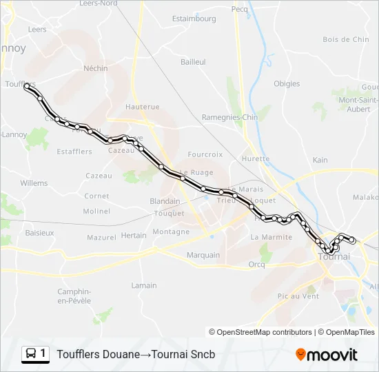 1 Bus Line Map
