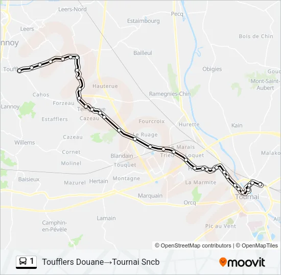 1 Bus Line Map