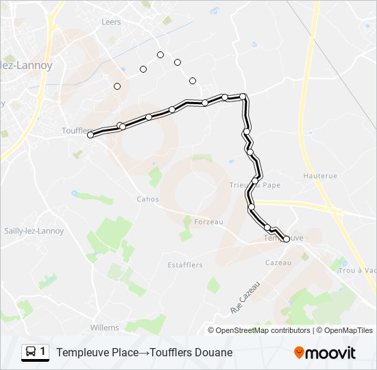 Plan de la ligne 1 de bus