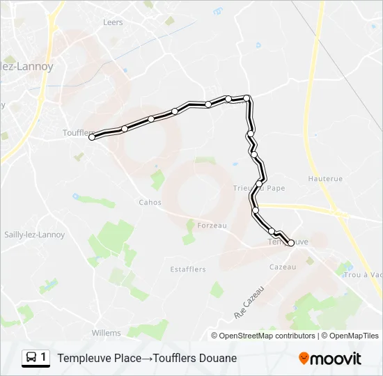 1 Bus Line Map