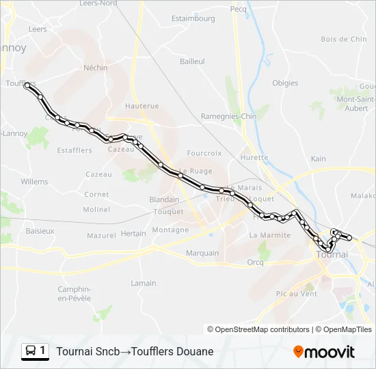 1 Bus Line Map