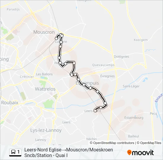 1 Bus Line Map