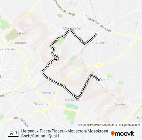 1 Bus Line Map