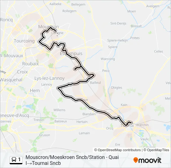 1 Bus Line Map